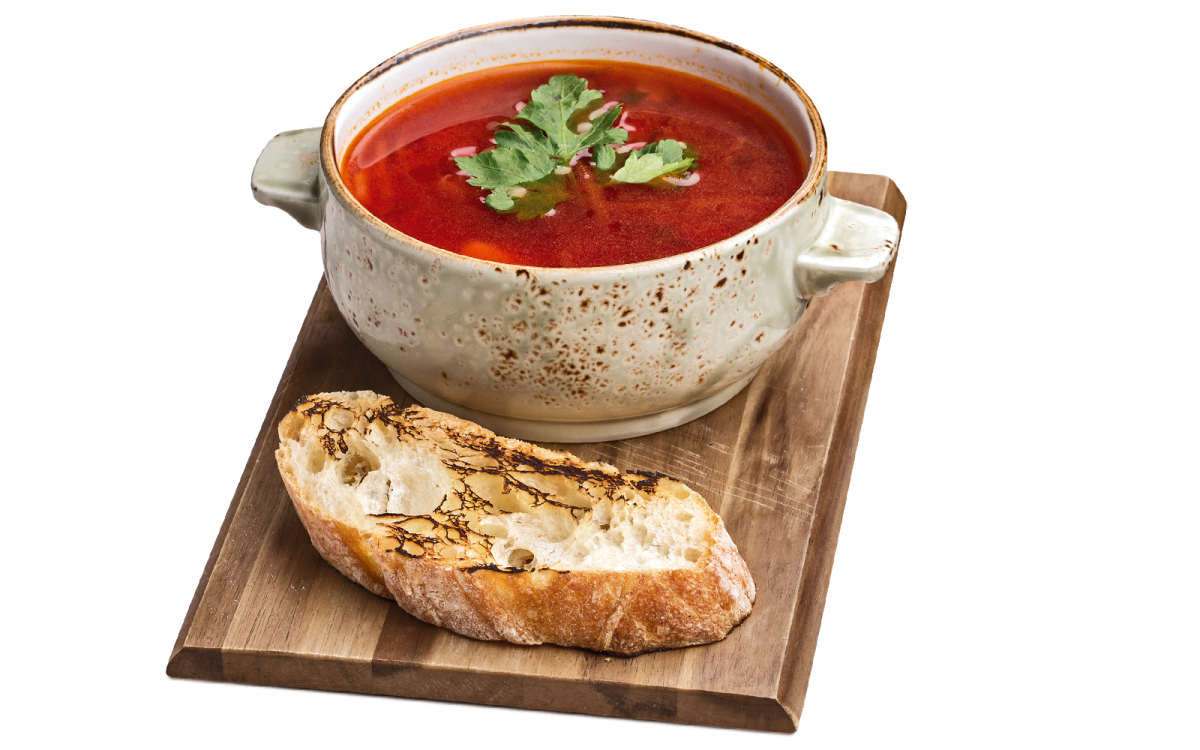 Суп на белом фоне