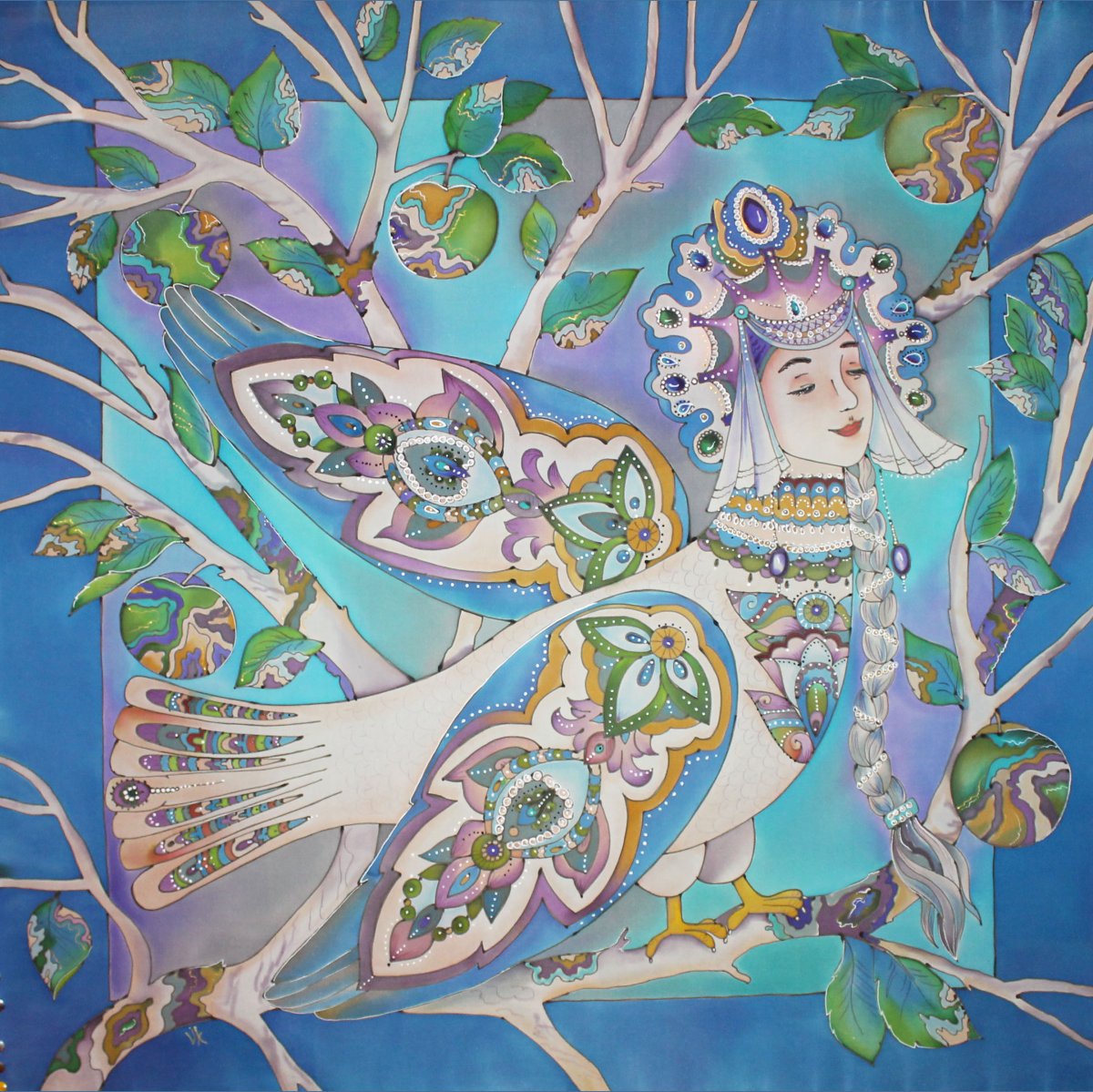 Птица Сирин батик