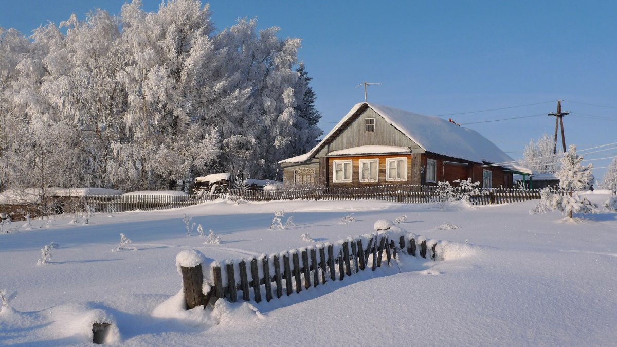 Барсуково деревня зимой Вологодской