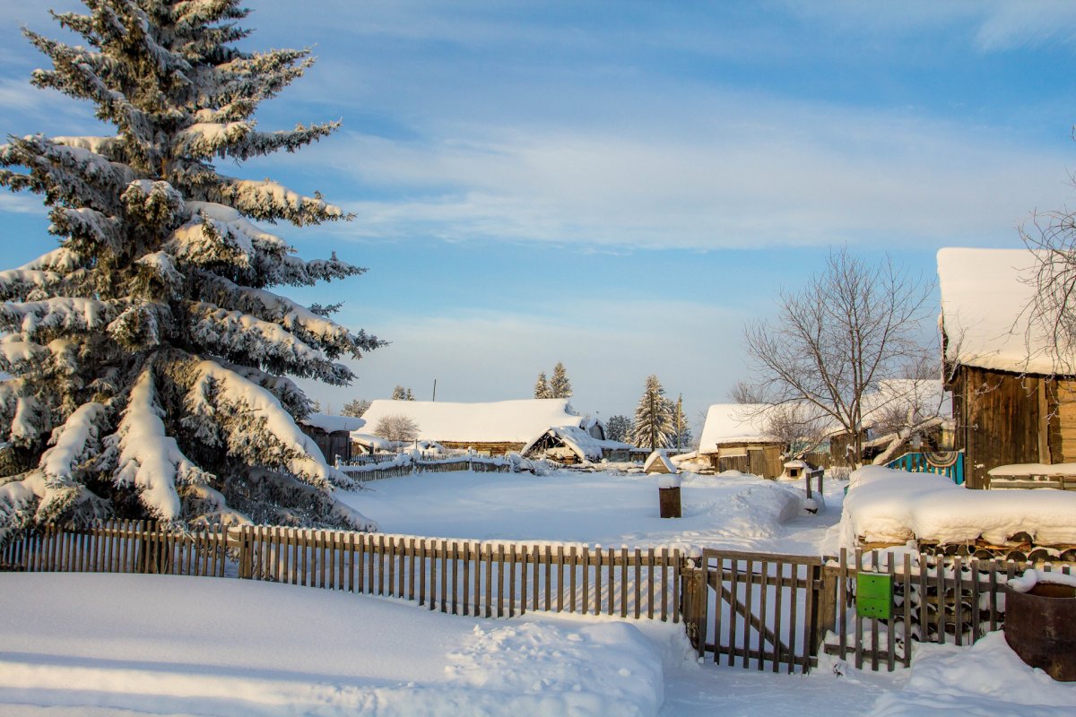 Тульская деревня зимой