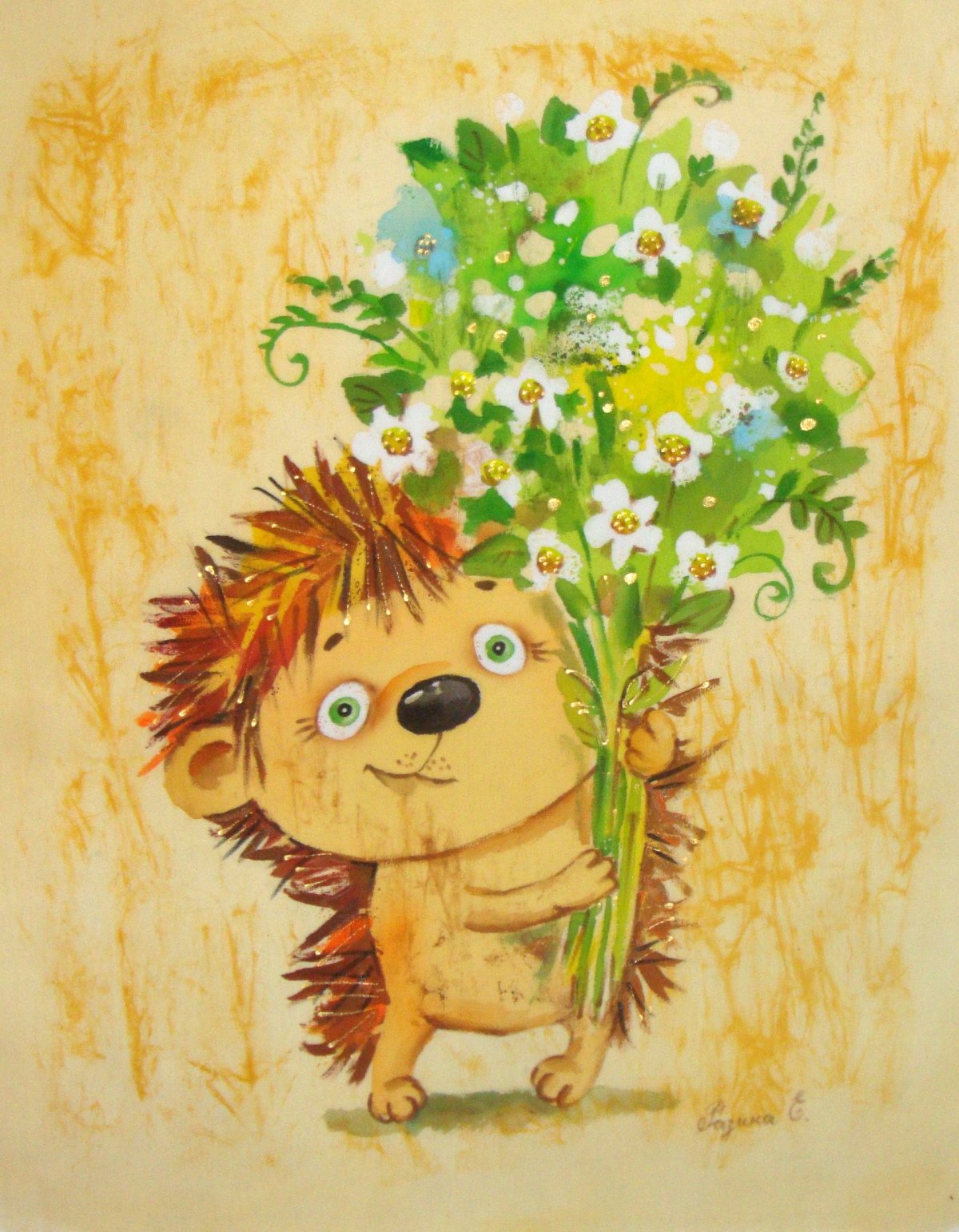 Ежик с цветочком