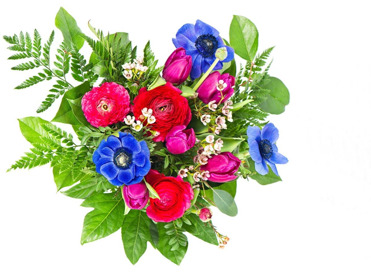 Яркий букет на прозрачном фоне