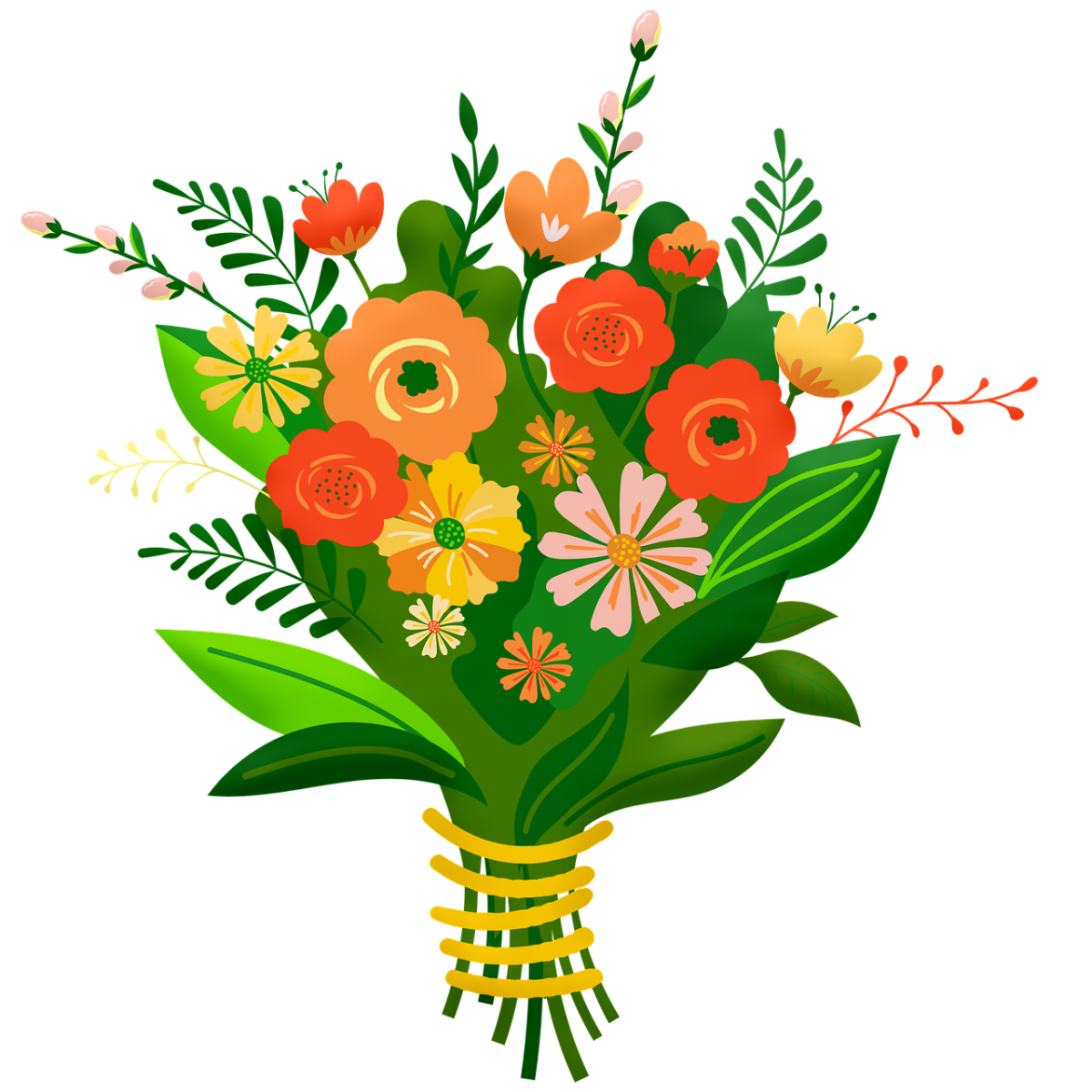 Мультяшные букеты цветов