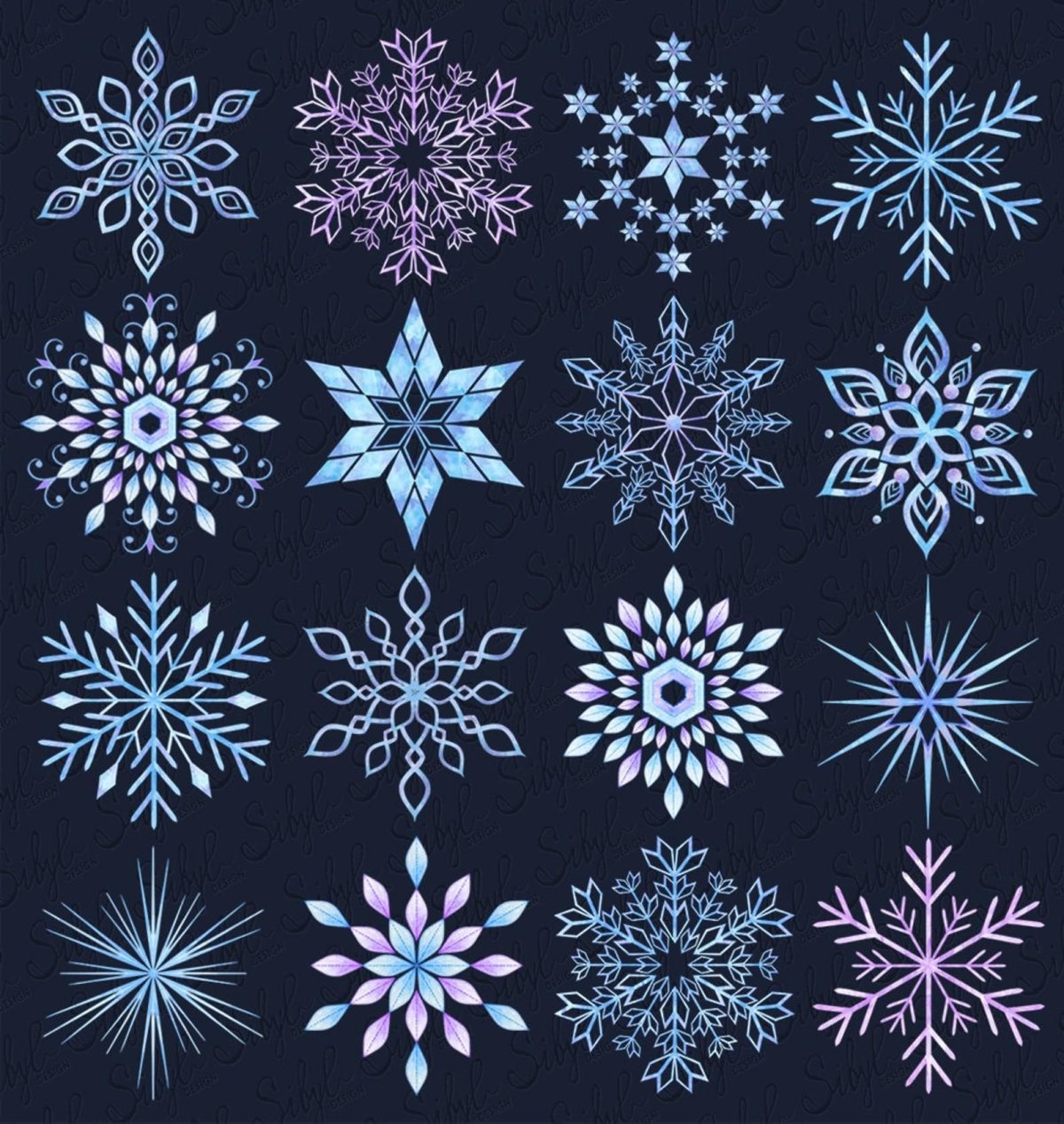 Наклейка - снежинки