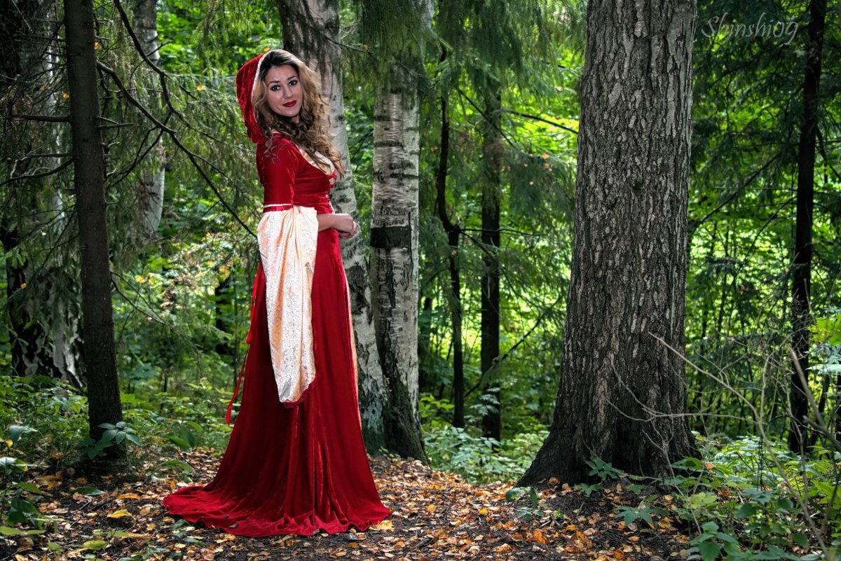 Платье в стиле красной шапочки