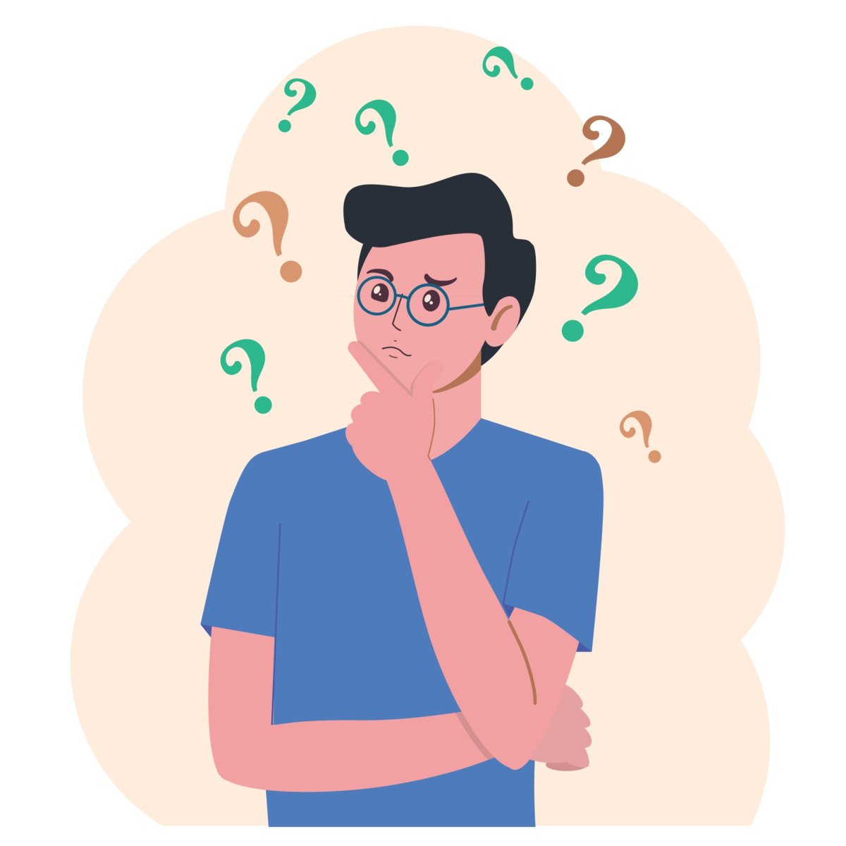 Человек думает арт