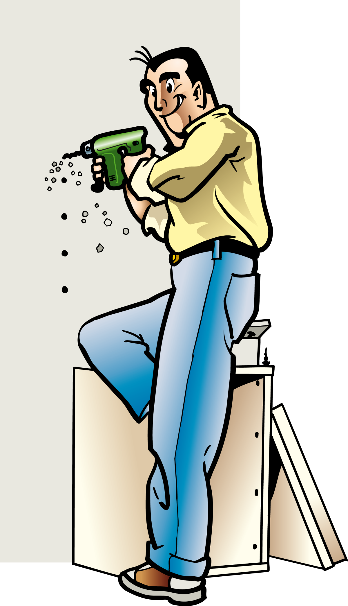 Человек с дрелью