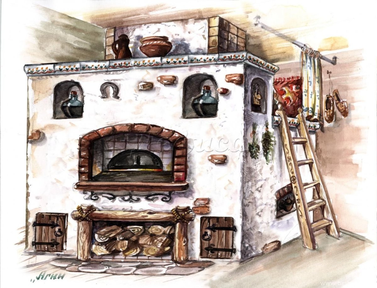 Печь на прозрачном фоне