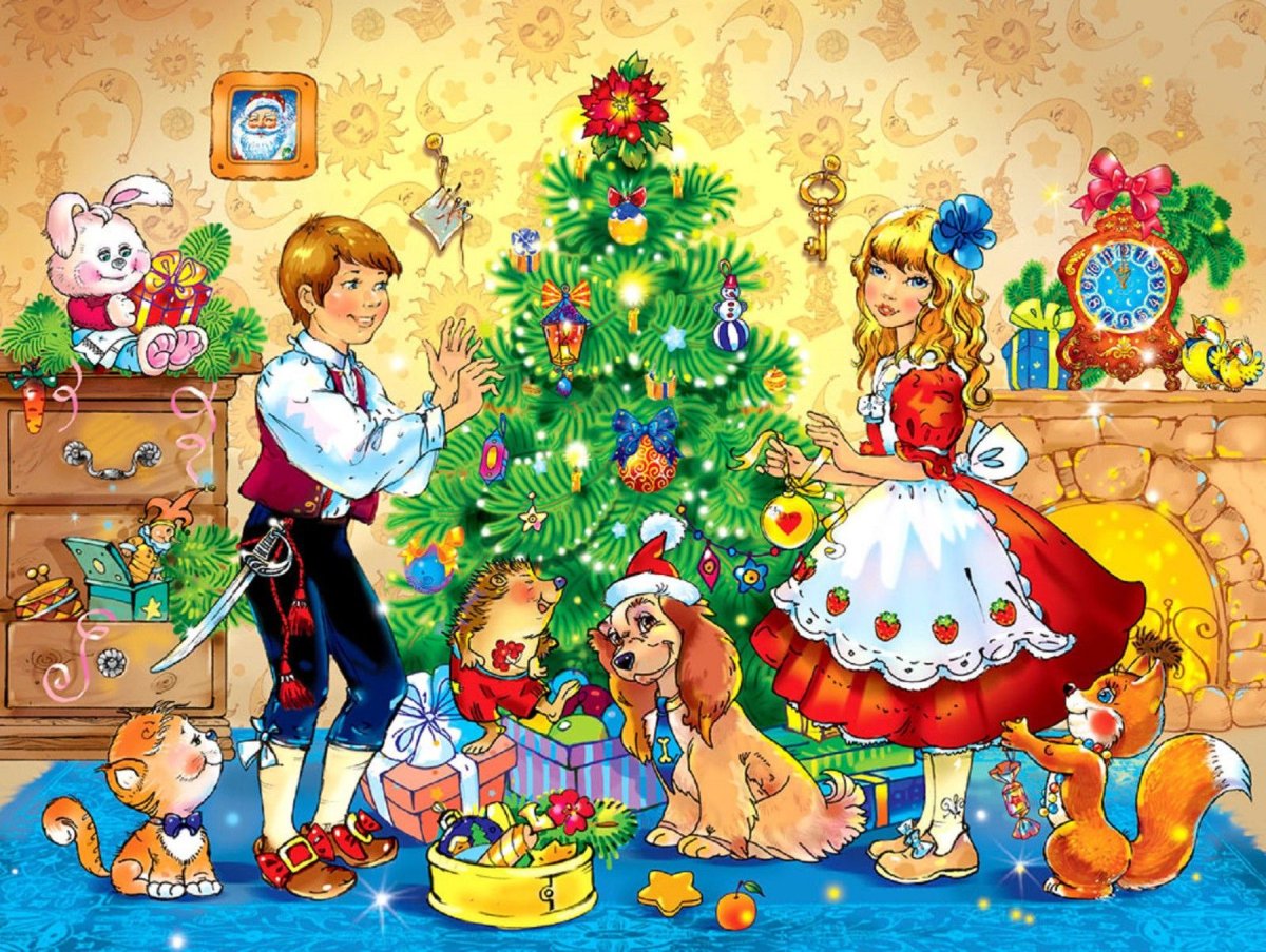 Советские новогодние открытки с детьми