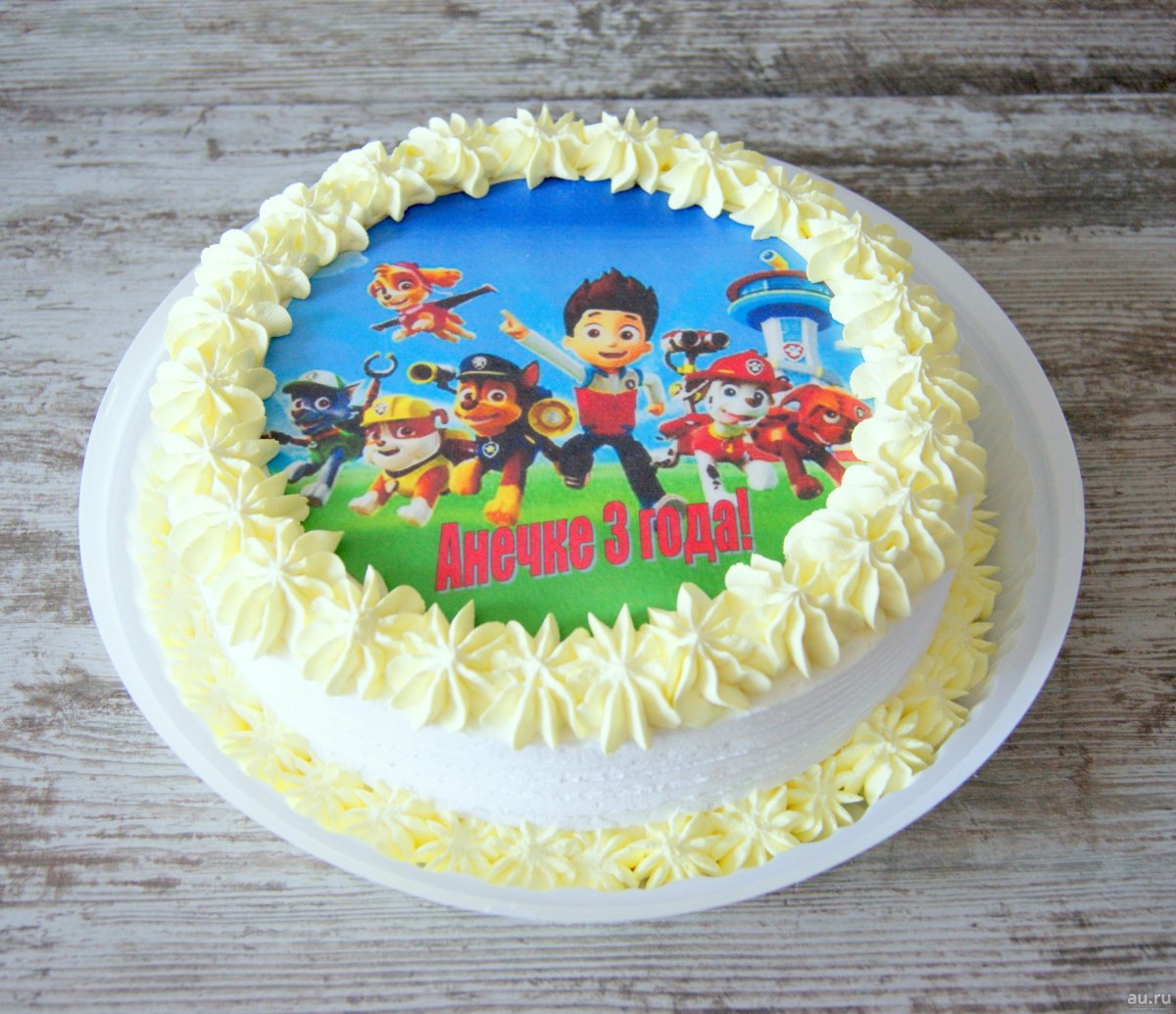 Украшение торта с вафельной картинкой