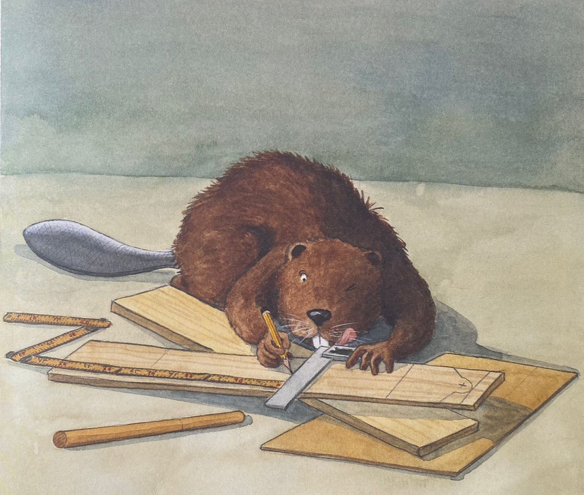 Бобр с книгой