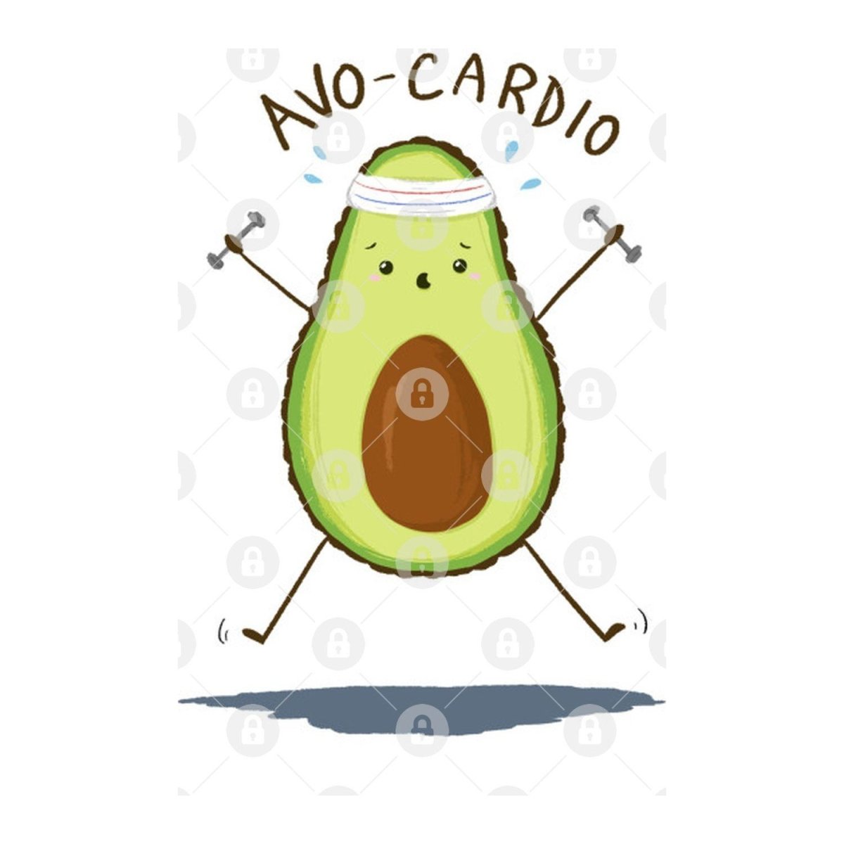 Авокадо красками акварель