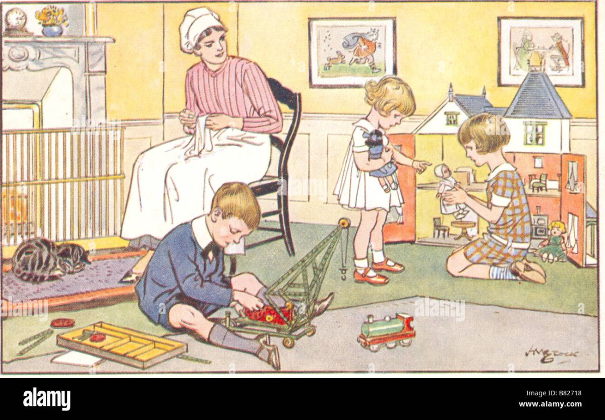 Рисунок няня в детском саду