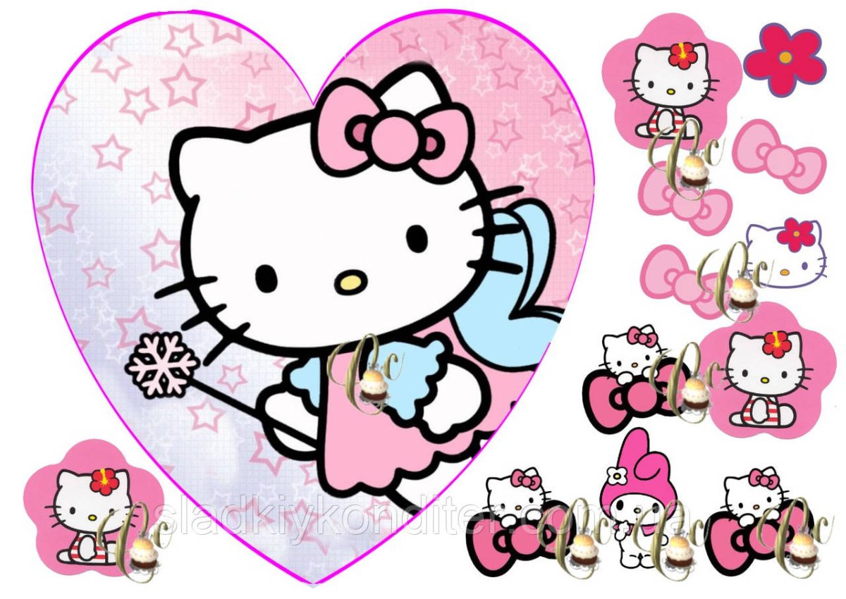 Торт hello Kitty вафельная бумага