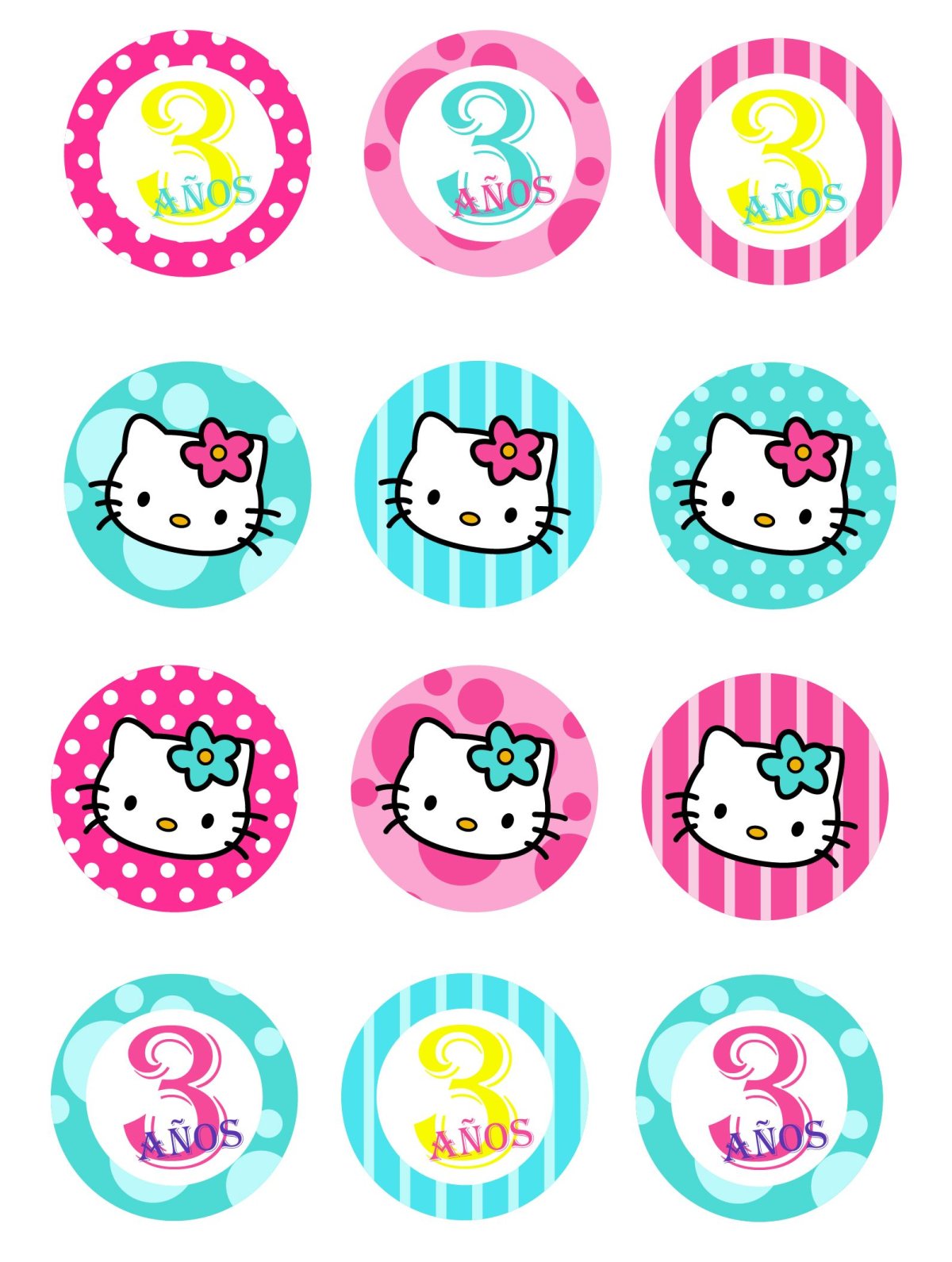 Новогодние наклейки Хелло Китти