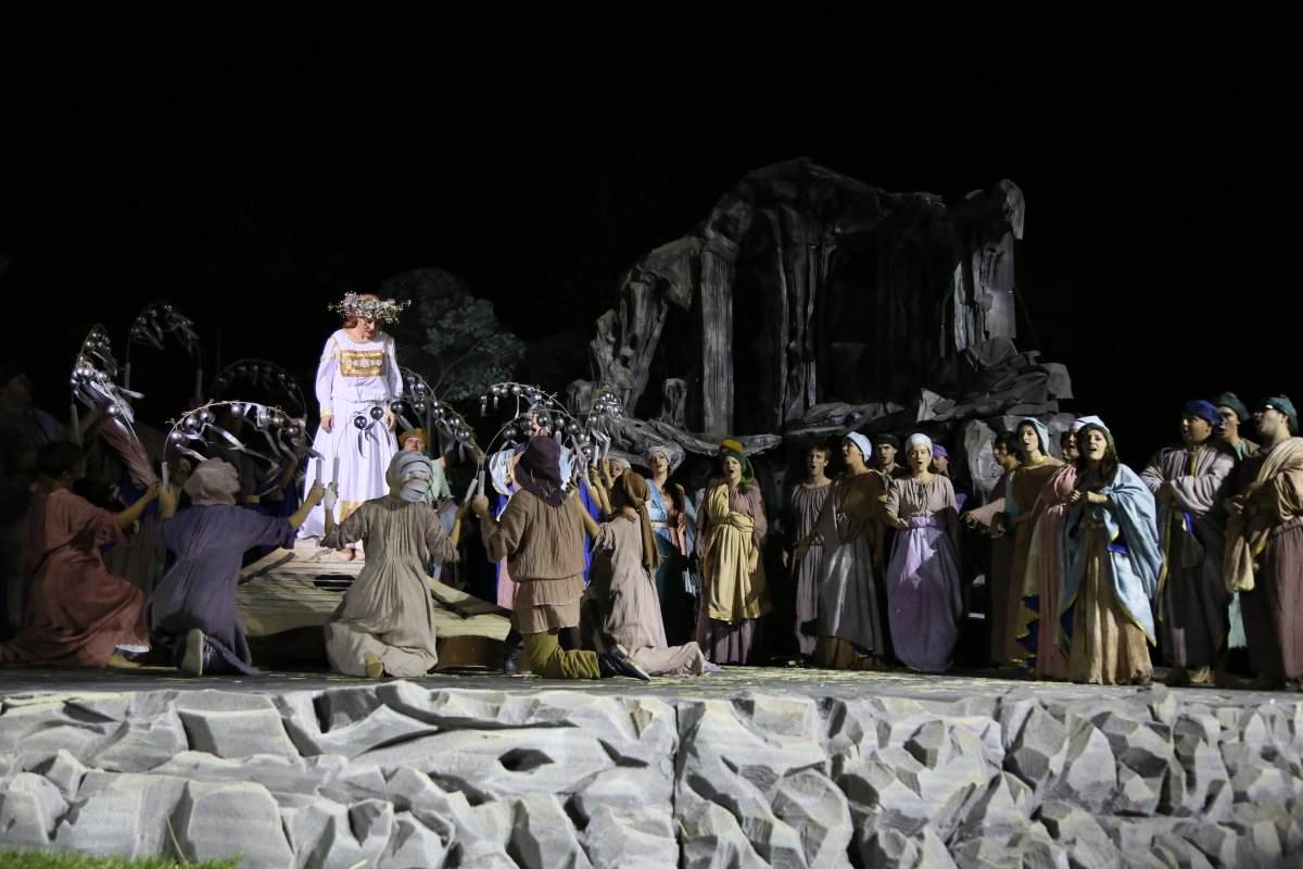 Рисунок оперной певицы на сцене