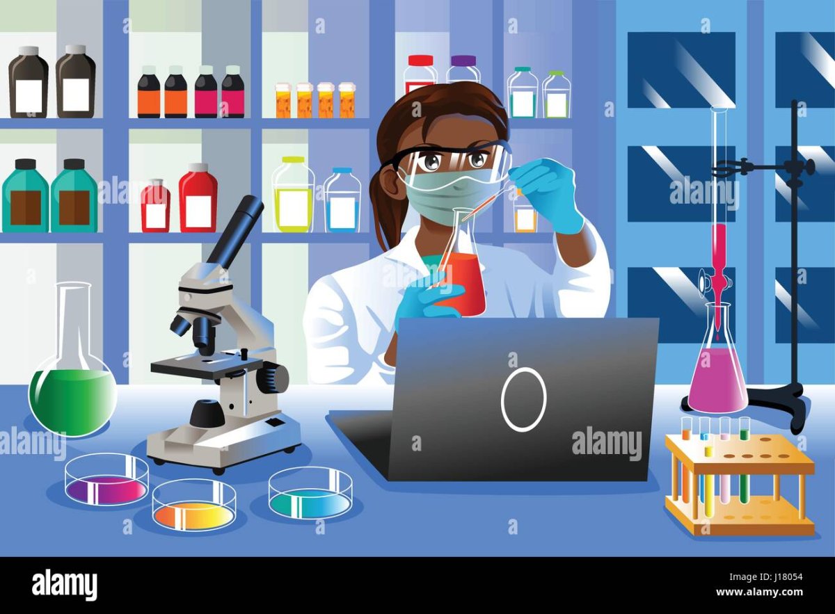 Ученые в лаборатории иллюстрации