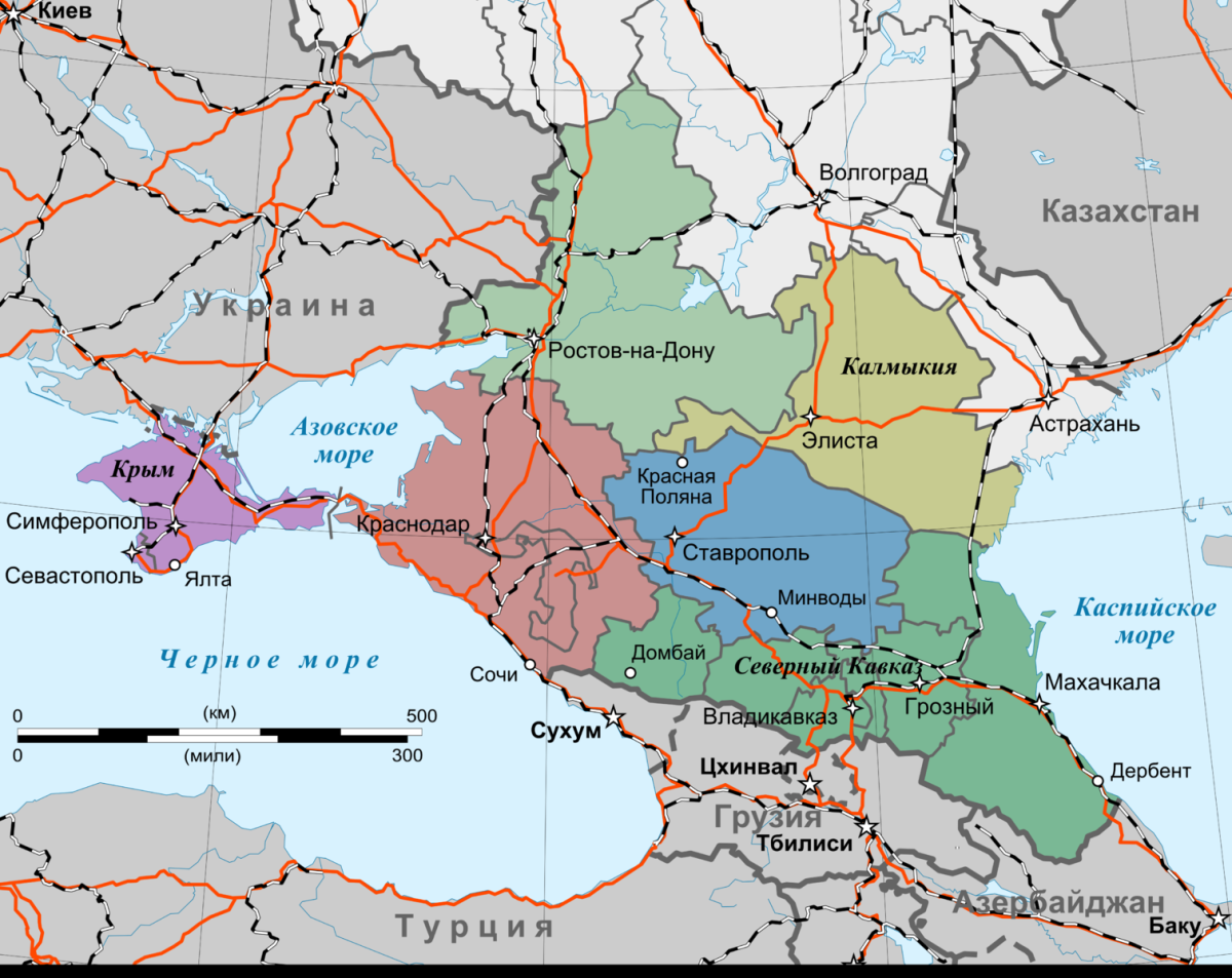 Субъекты РФ европейского Юга