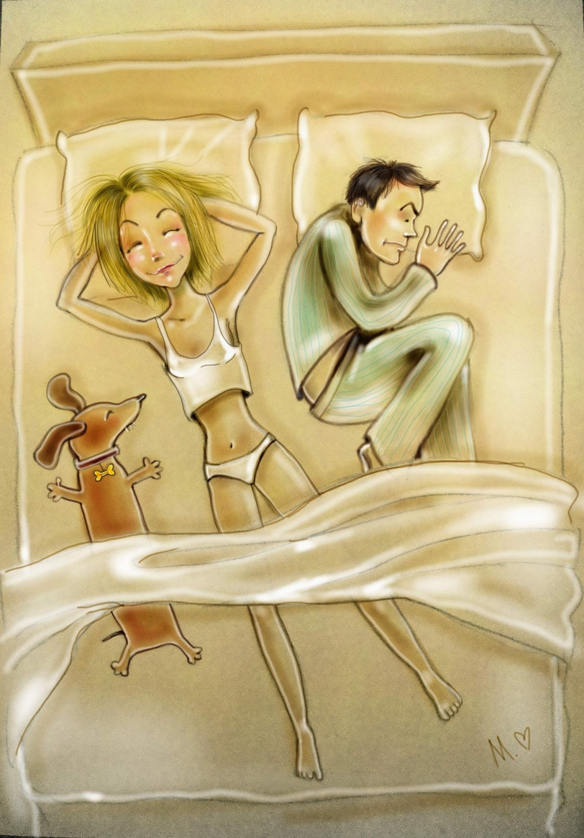 Нарисованные прикольные мужчина и женщина