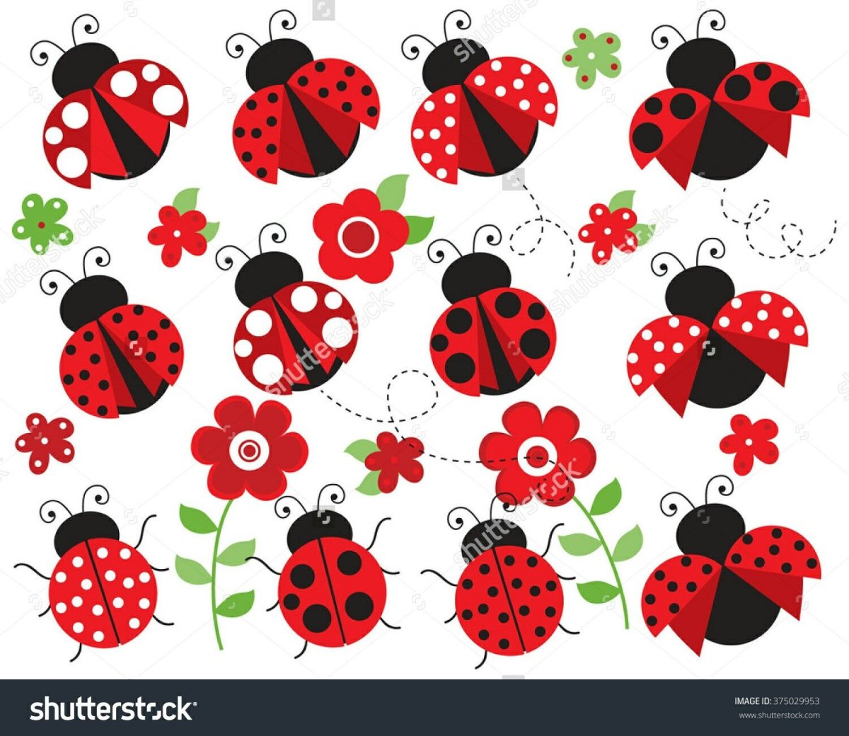 Божьи коровки для вырезания цветные