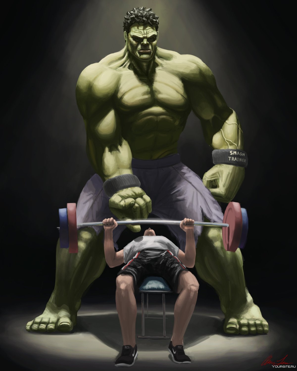 Халк тренируется