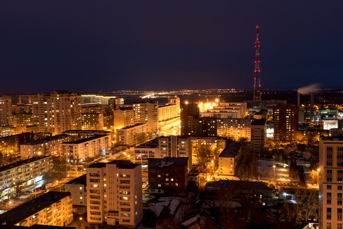 Ночной проспект Уфа