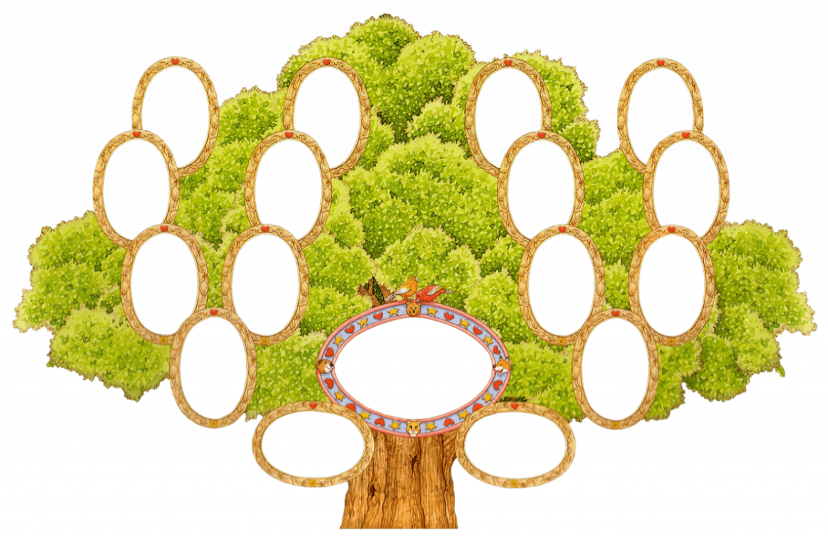 Генеалогическое дерево семьи снизу вверх