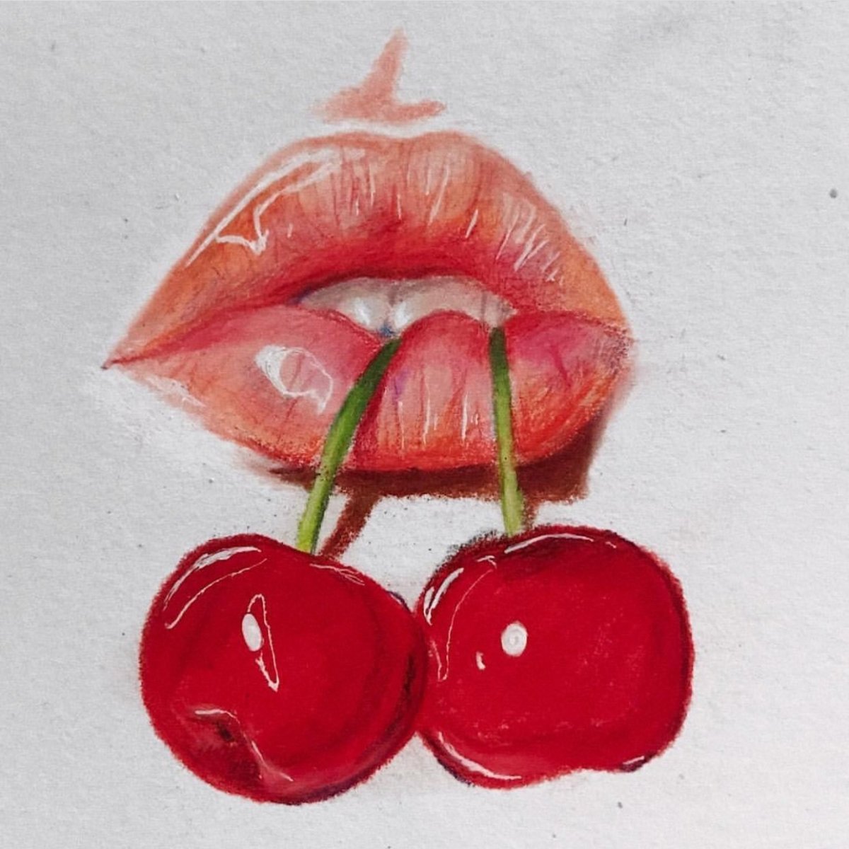 Губы с вишенкой