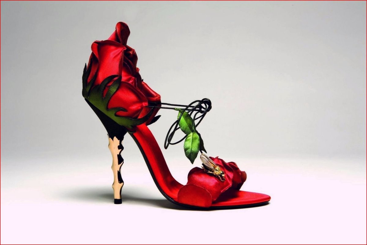 Необычные туфли цветы