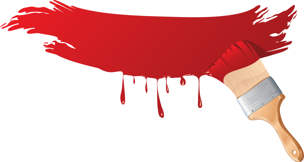 Картина красные брызги на белом фоне