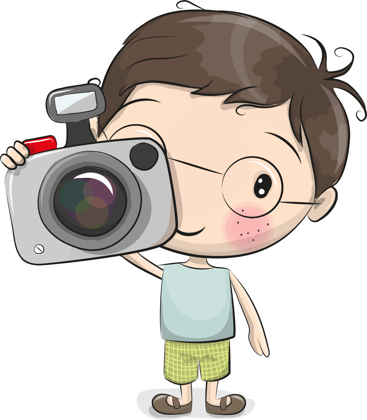 Мультяшный мальчик с большими глазами