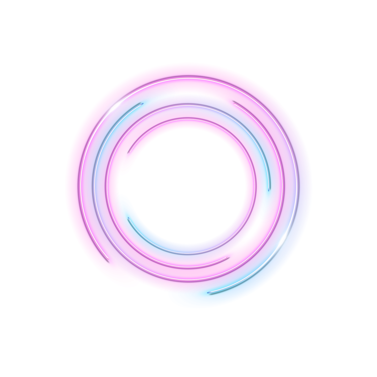 Неоновый круг на белом фоне