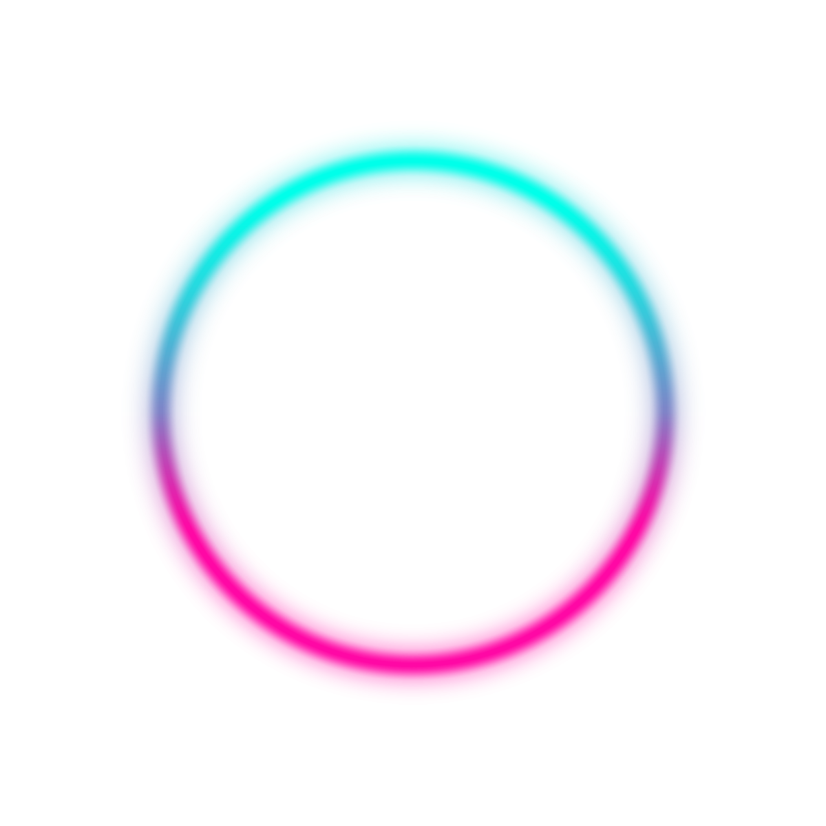 Неоновый круг на белом фоне