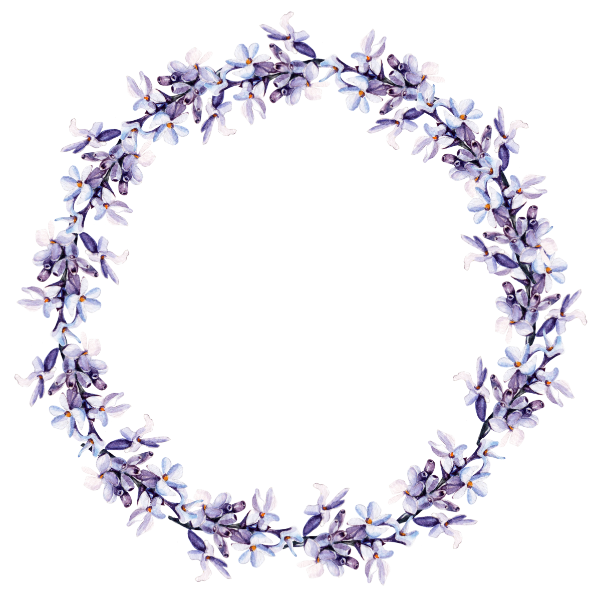 Лавандовый венок акварель
