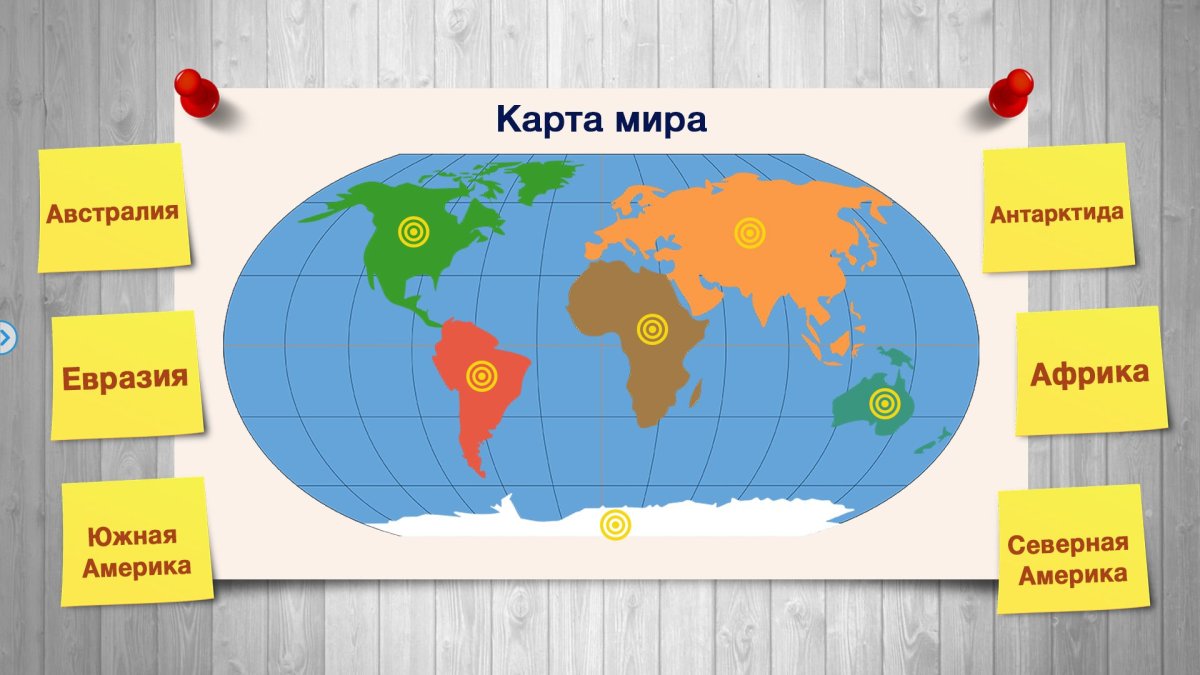 Материки на карте