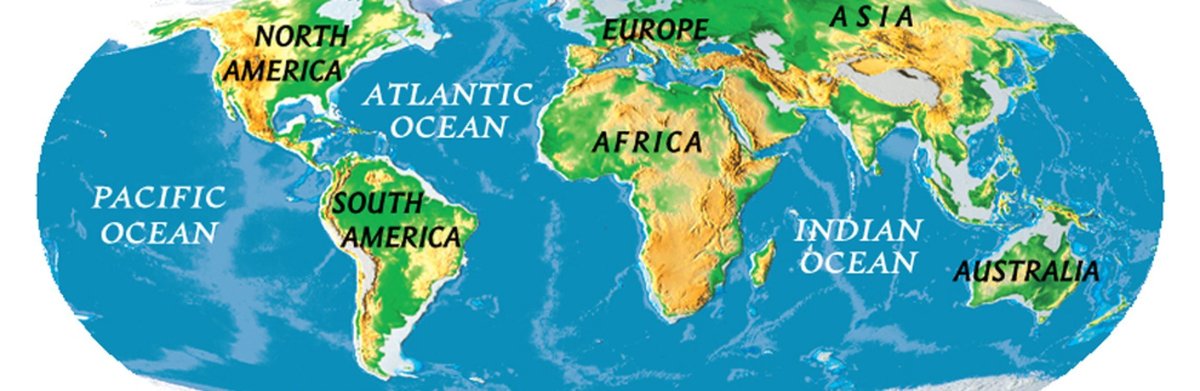 Континенты на английском языке