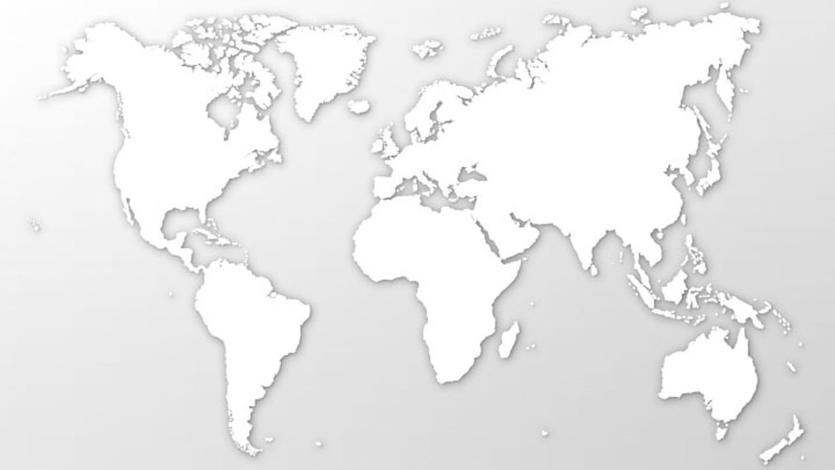 Контурное изображение карты мира