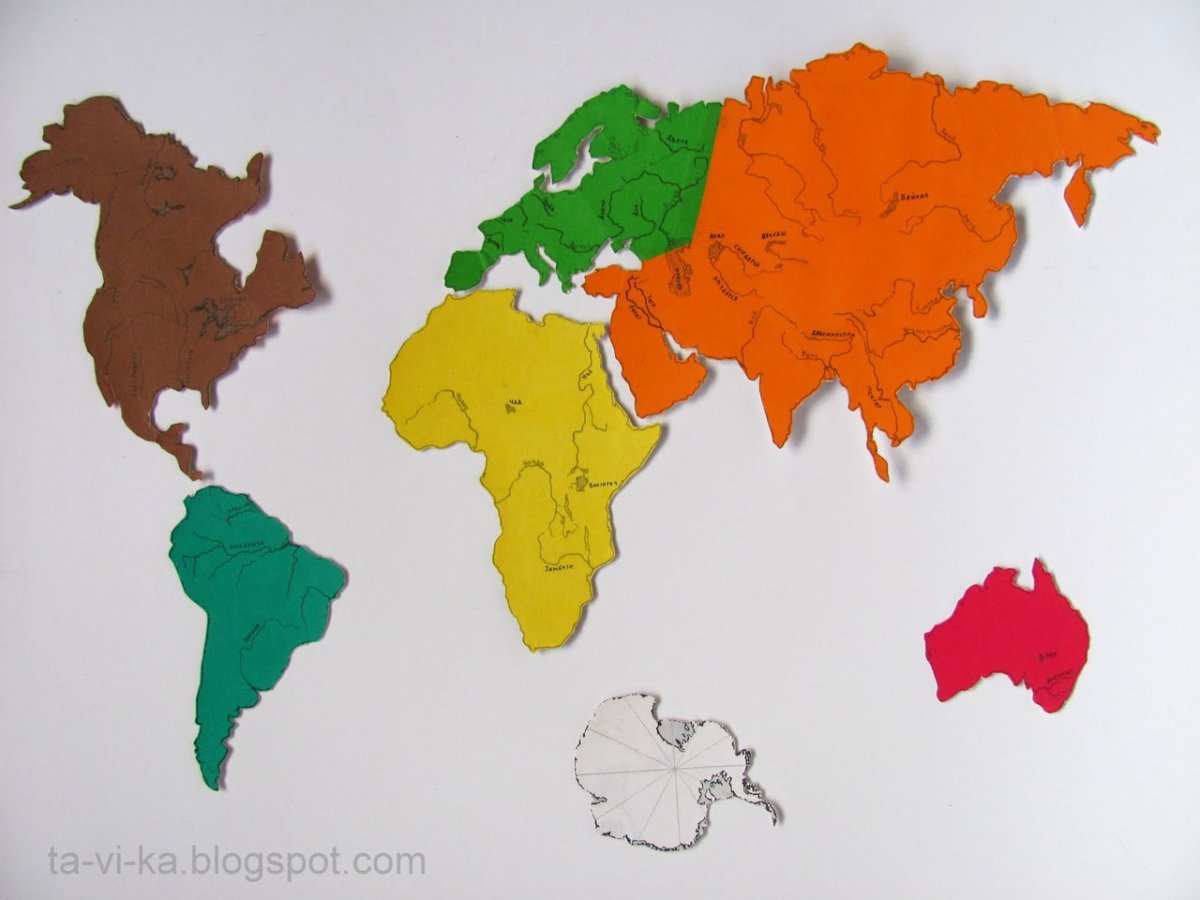 Очертания материков