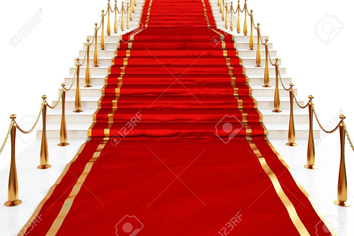 Красная дорожка с цветами