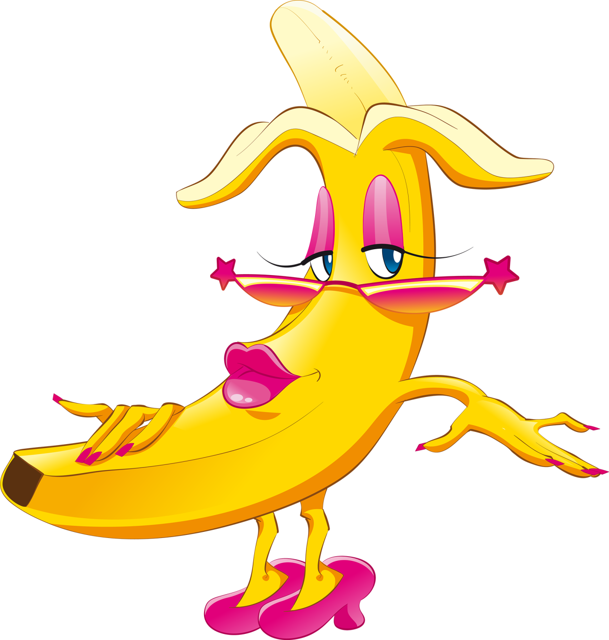 Веселые фрукты банан