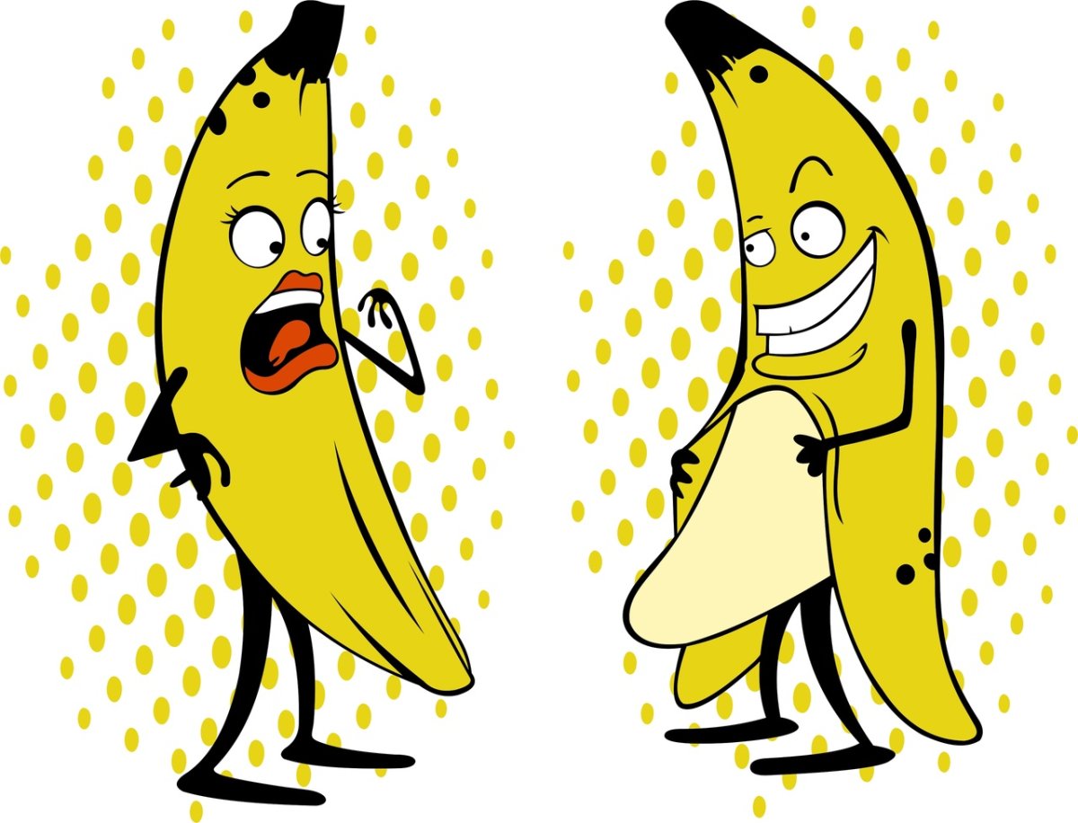 Прикольные рисунки на бананах