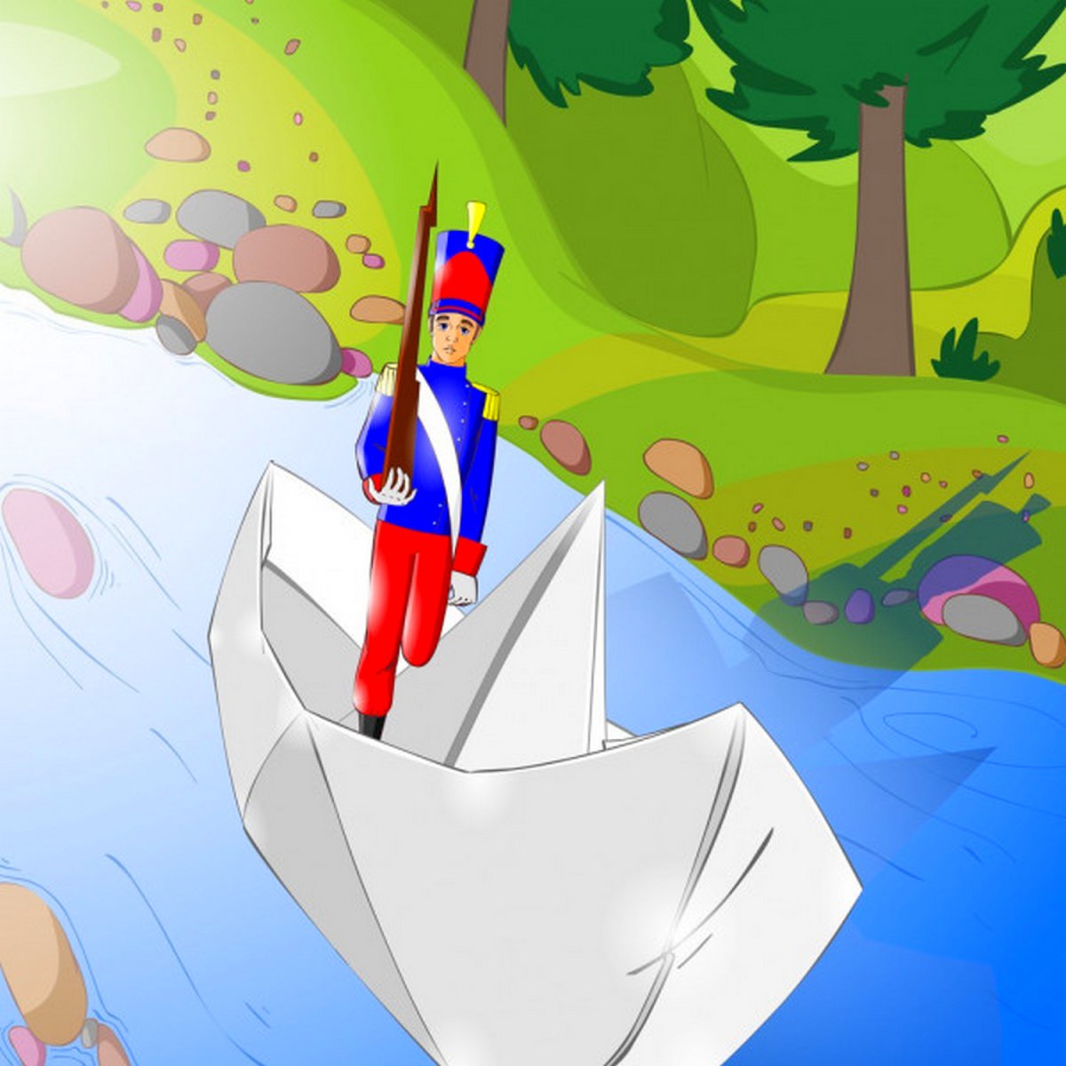 Стойкий оловянный солдатик на кораблике