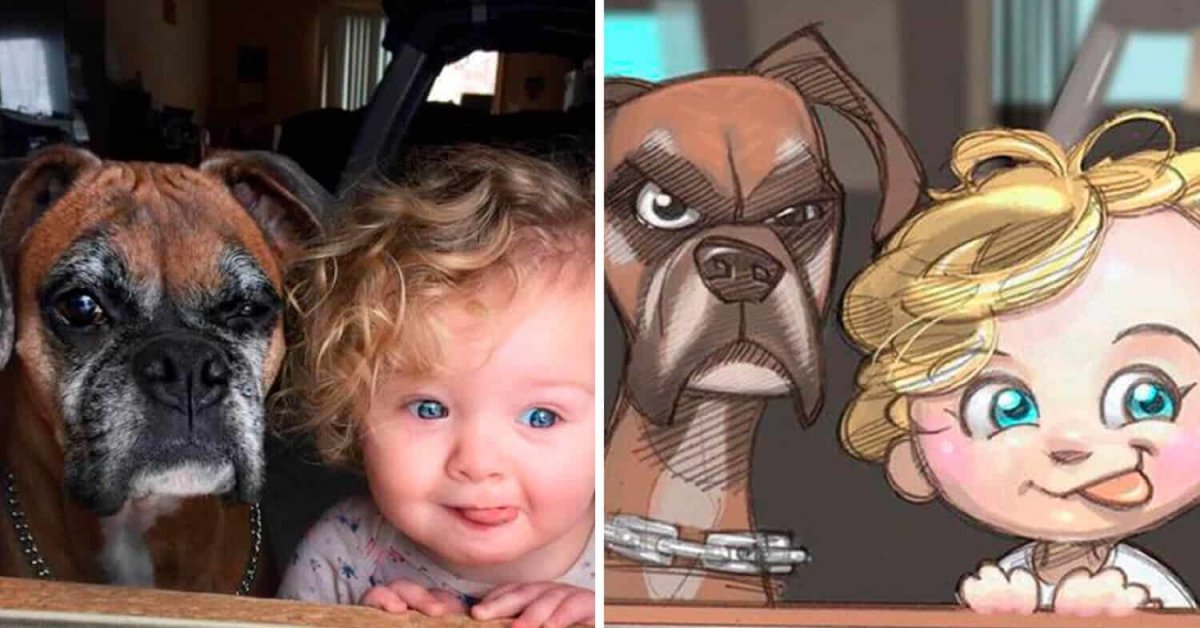 Портреты детей в мультяшном стиле