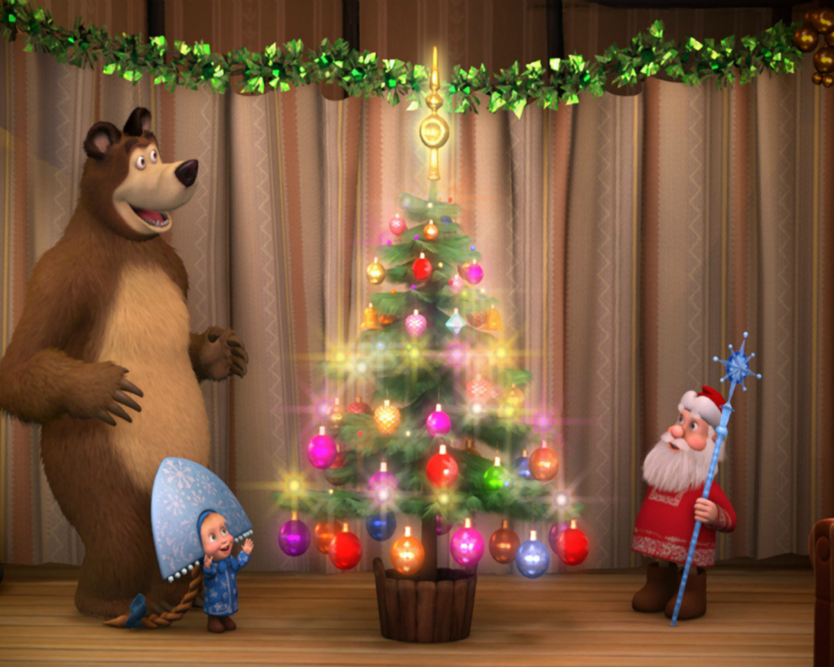 Маша и медведь 3 раз два три ёлочка гори