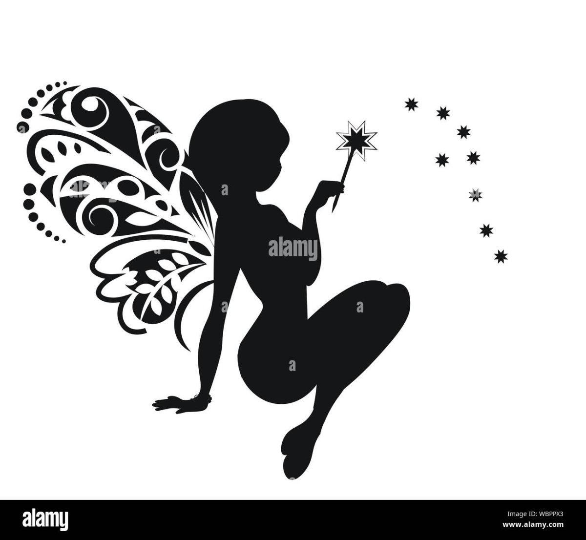 Трафарет феи на стену