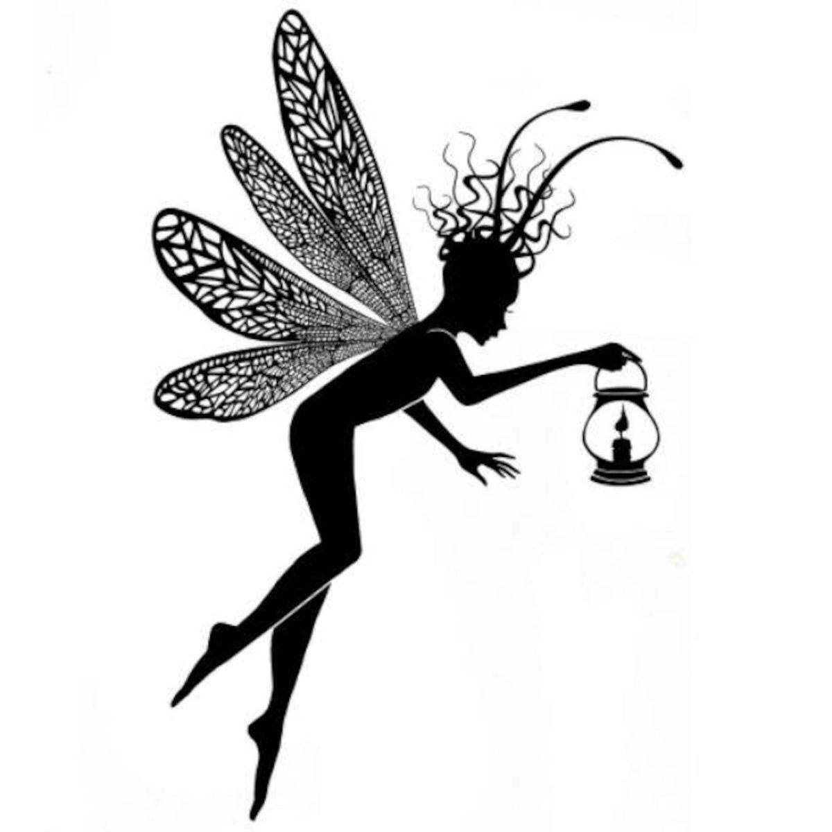 Фея рисунок черно белый