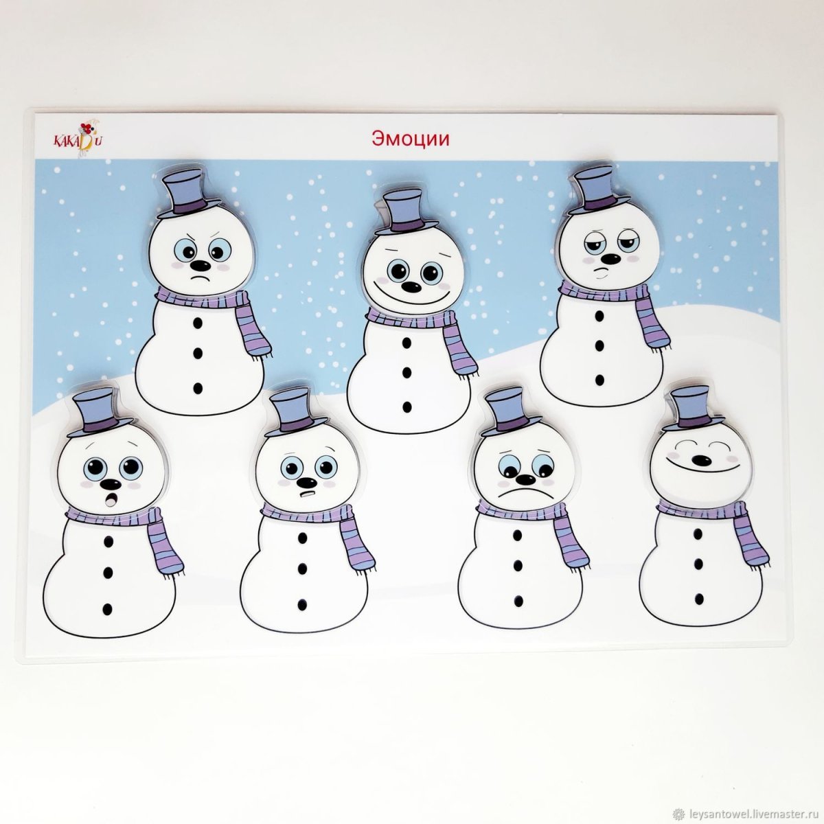 Плоскостной снеговиков из бумаги