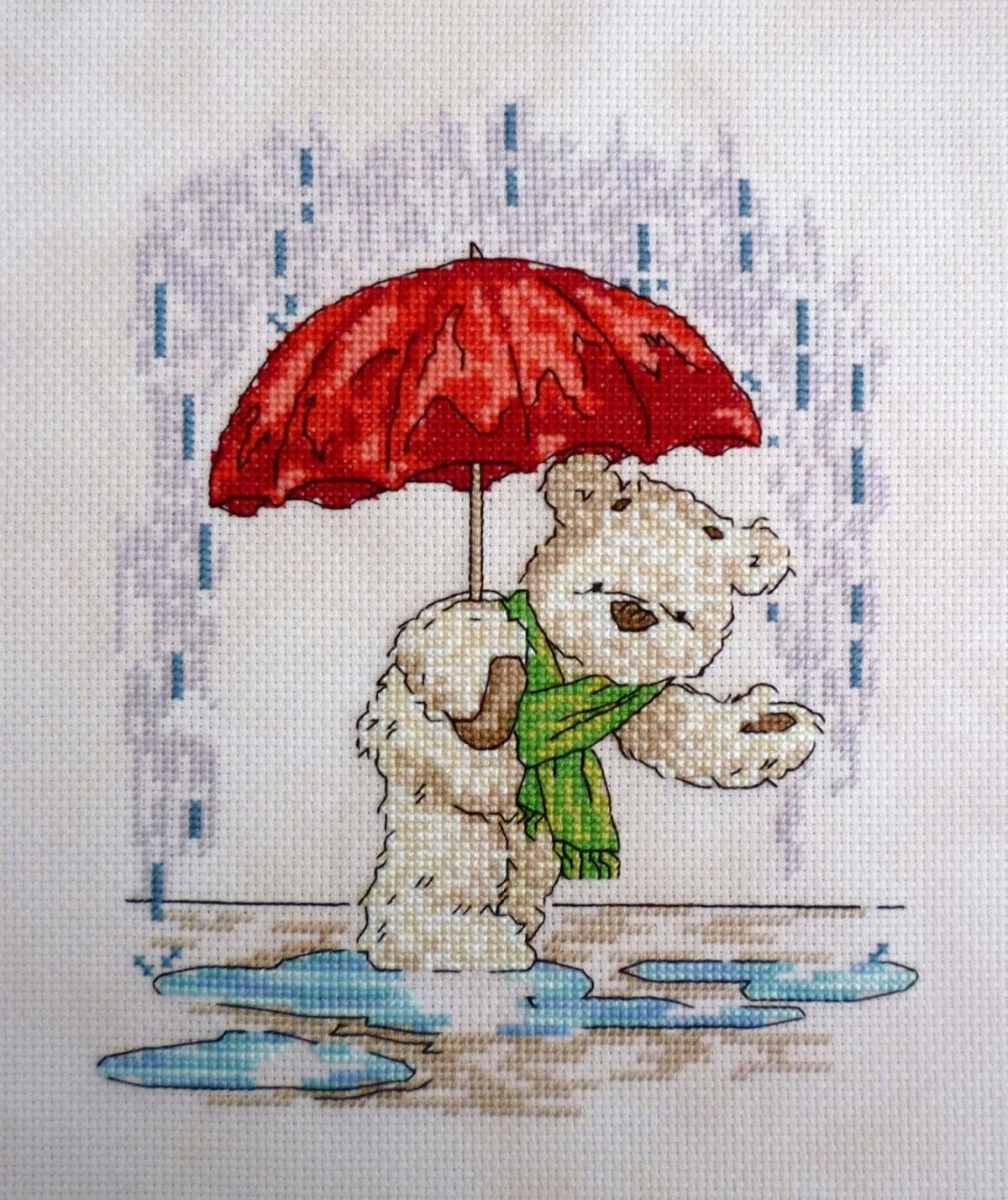 Мишка под дождем