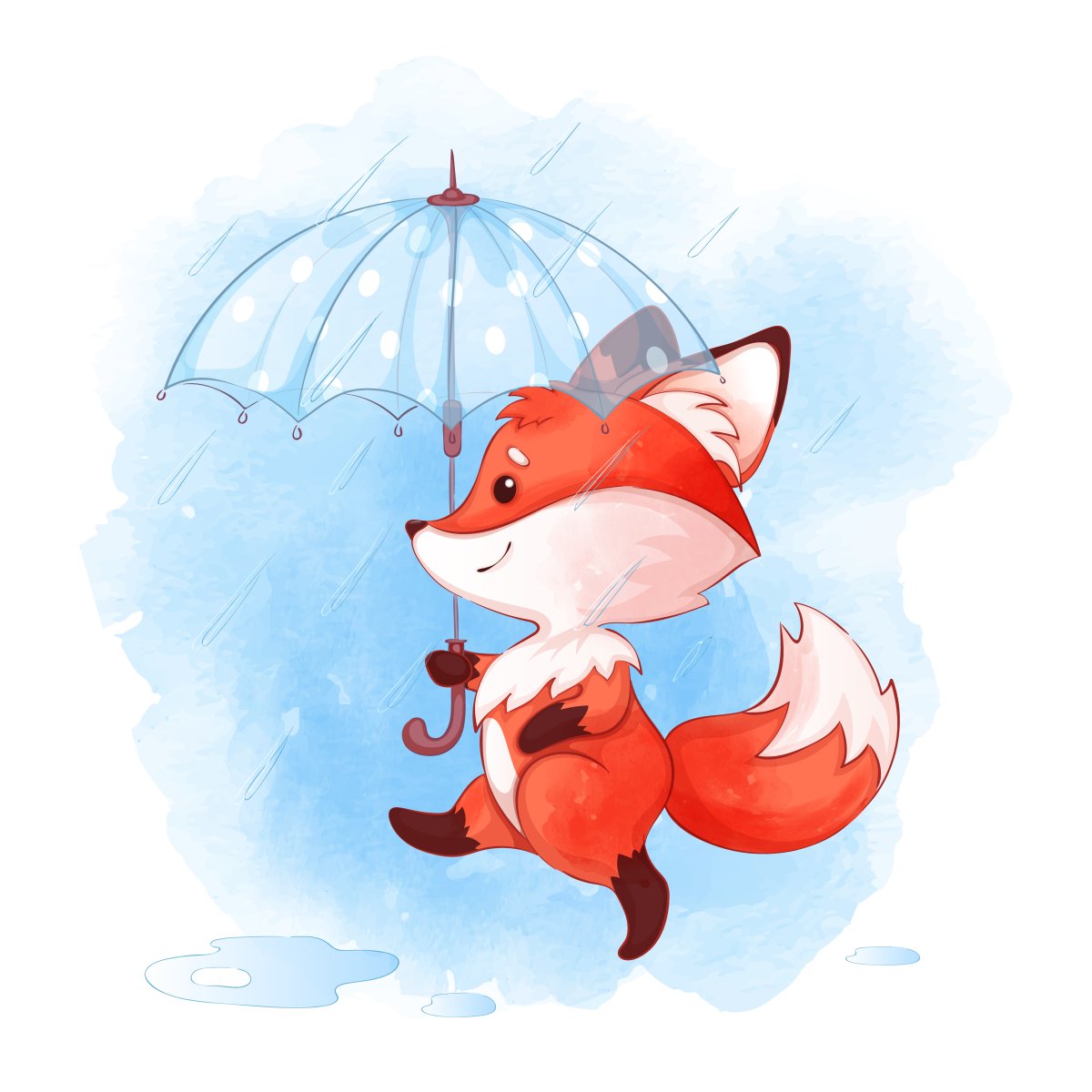 Лисичка с зонтиком