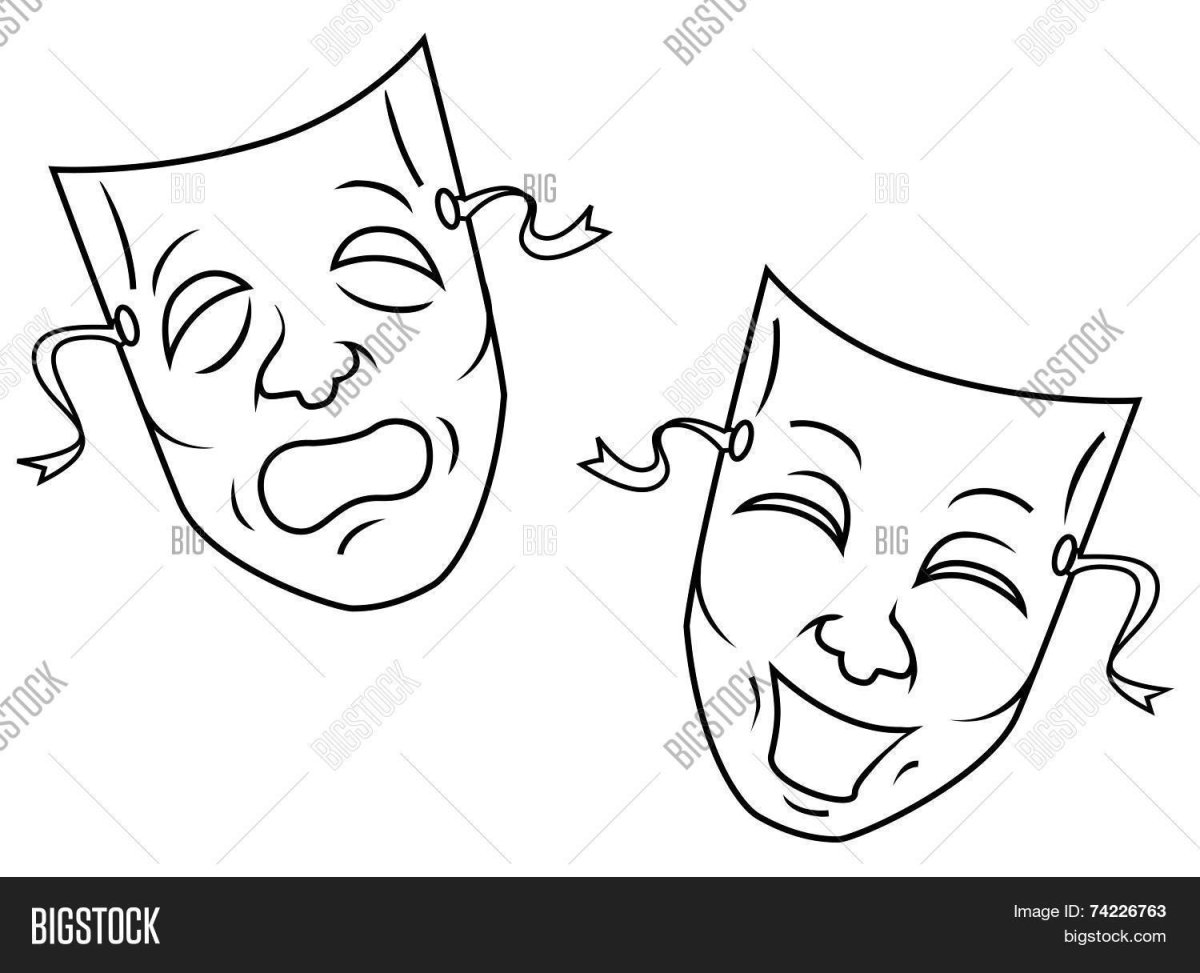 Театральные маски контур